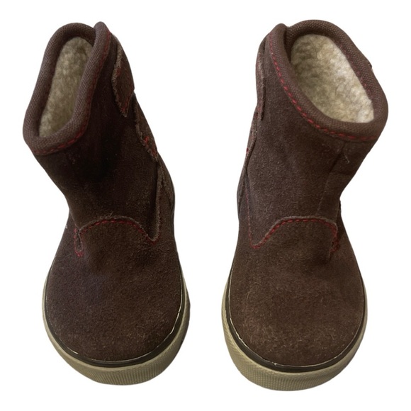 FINAL || BABY GAP || Brown Suede Boots || Baby Toddler Boys size 3 - Picture 1 of 5